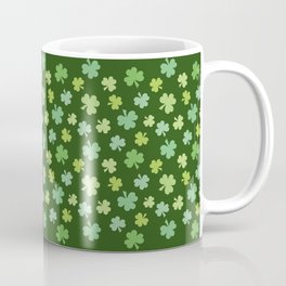 Happy St. Patrick’s Day Shamrock Pattern on dark green Coffee Mug