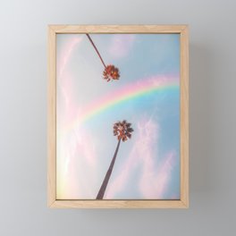 Somewhere Over the Rainbow & Palm Trees Framed Mini Art Print