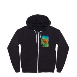 Great Spangled Fritillary Butterfly and Milkweed Flower Zip Hoodie