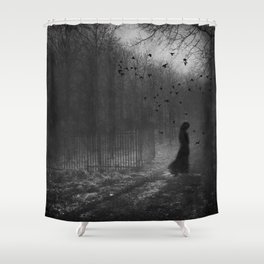 The Impossible Path - gothic woman dark art crows Shower Curtain