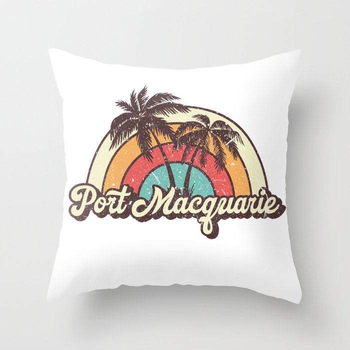 Port Macquarie beach city Throw Pillow