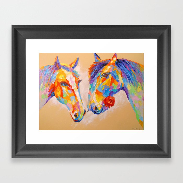 Love horses Framed Art Print