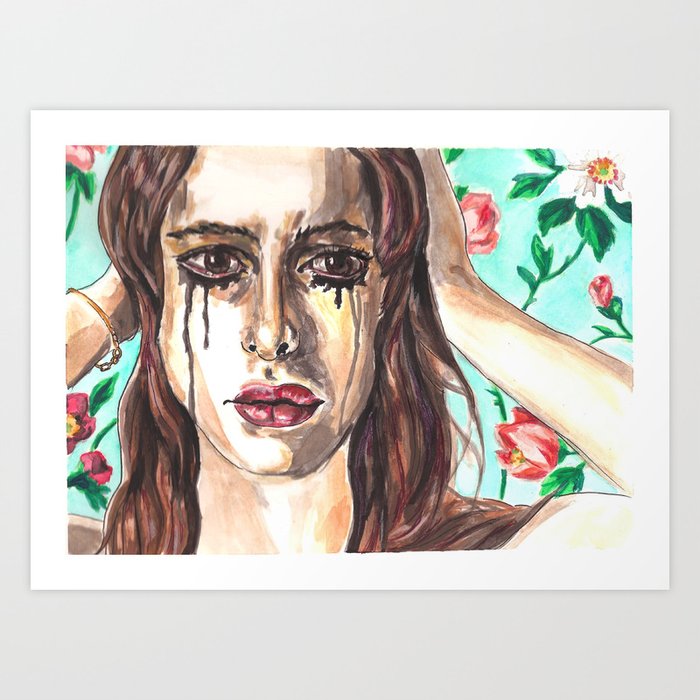 sad clown art print