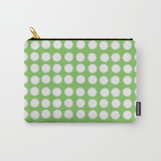 milk glass polka dots in light green Carry-All Pouch