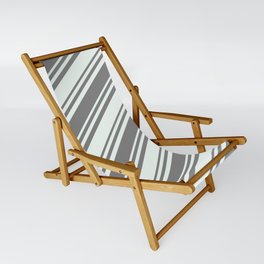 [ Thumbnail: Gray and Mint Cream Colored Lines/Stripes Pattern Sling Chair ]