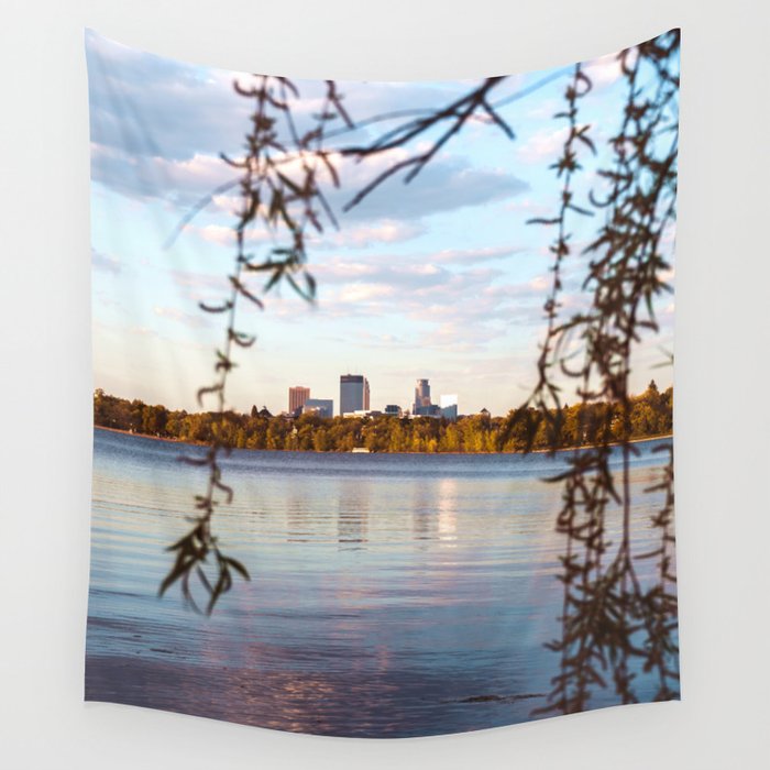 Minneapolis Skyline at the Lake | Minnesota Photography Wall Tapestry