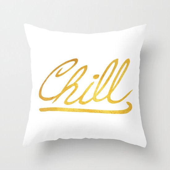 Gold Chill Throw Pillow