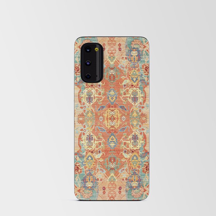 Fresh orange and blue oriental carpet Android Card Case