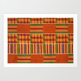 Ethnic African Kente Cloth Pattern Art Print