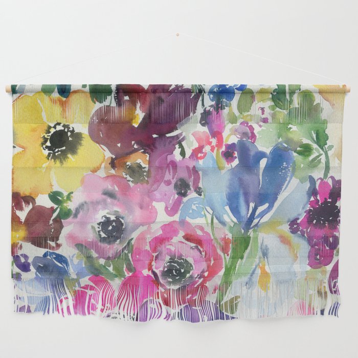 rainbow floral pattern N.o 2 Wall Hanging