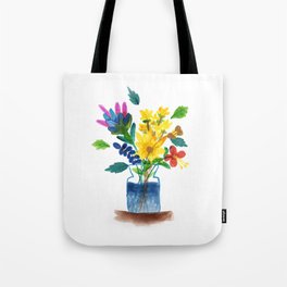 Bunch of flowers in the glass pot Tote Bag