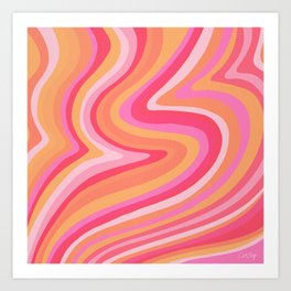 Sunshine Melt – Pink & Peach Palette Art Print