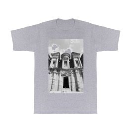 Monastery Jordan - Petra - black & white Photography  T Shirt | Petra, Building, Famous, Arabic, Jordan, Rockcity, History, Monument, Travel, Ruins 
