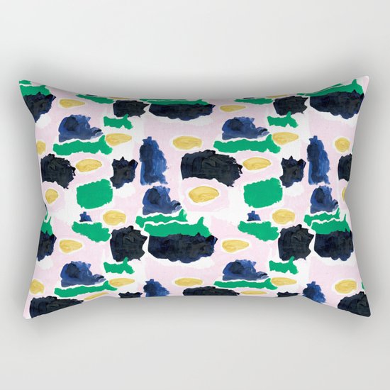 Imogen - painterly abstract palette colorful modern minimal painting boho dorm college hipster trend Rectangular Pillow
