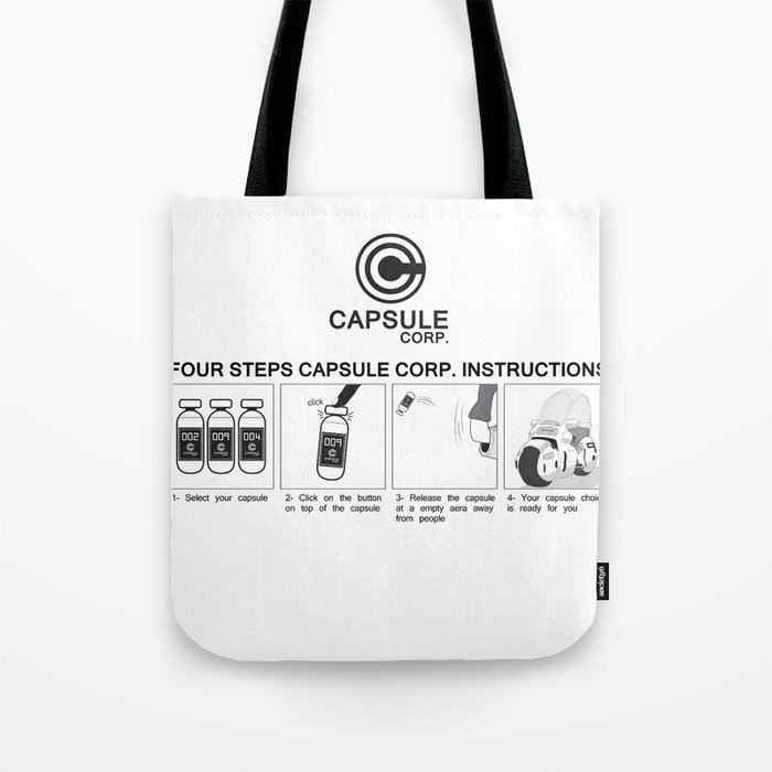 Manga Dragon Ball Capsule Corp Instruction Tote Bag By