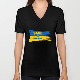 Peace not war Ukraine blue yellow save Ukraine V Neck T Shirt