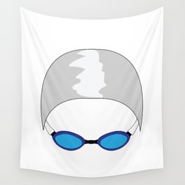 Swim Cap and Goggles Wall Tapestry