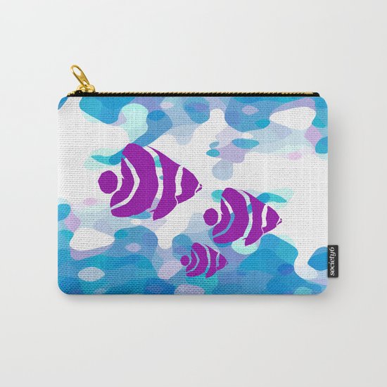 Three Purple Fishes Carry-All Pouch