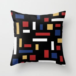Bauhaus Revival De Stijl color blocks black Throw Pillow