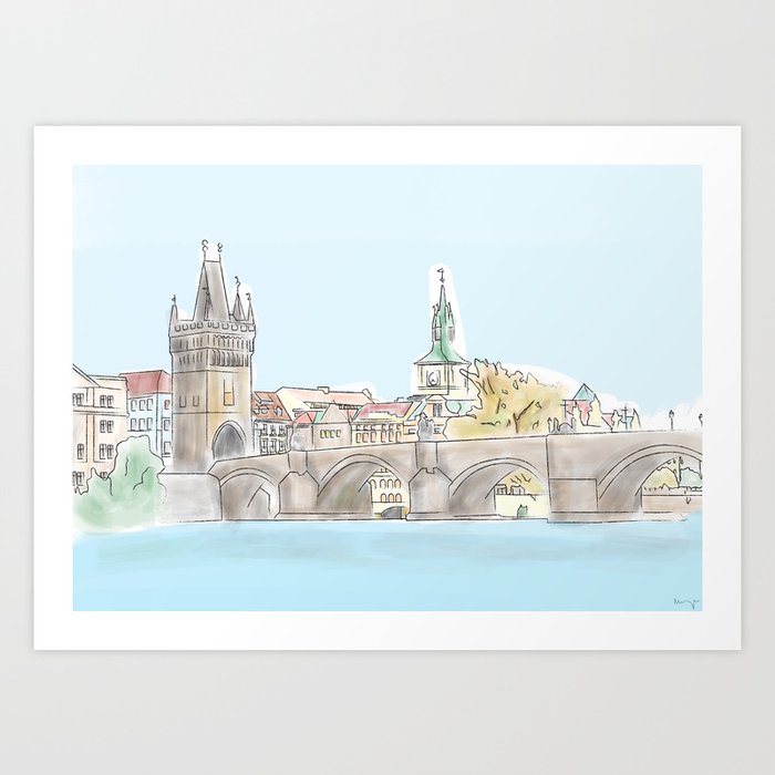 charles the Fifth bridge, Prague Art Print