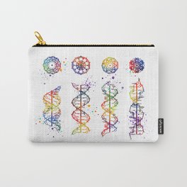 DNA Helix A-B-C-Z Medical Art Prints Genetic Doctor Gift Biology Poster DNA Print Watercolor Print Carry-All Pouch