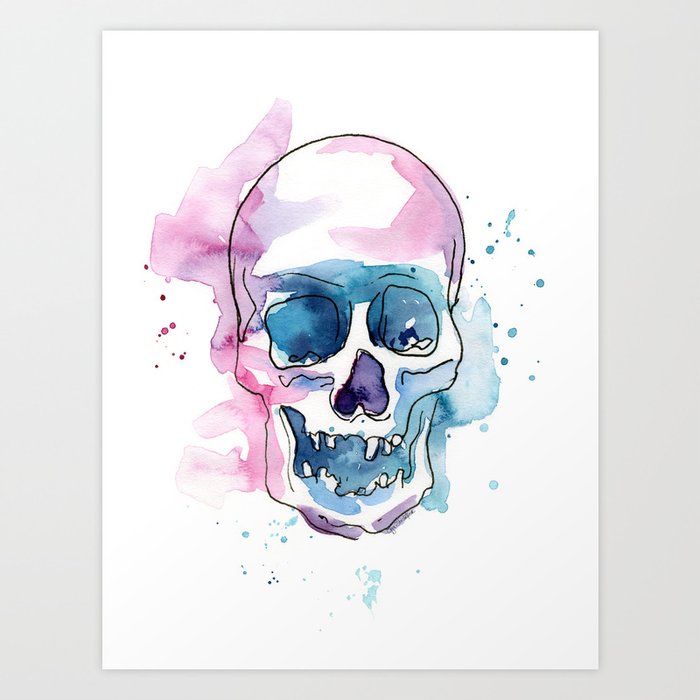 Abstract Skull Watercolor Art Print By Olechka Society6