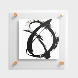 Brushstroke 7: a minimal, abstract, black and white piece Floating Acrylic Print