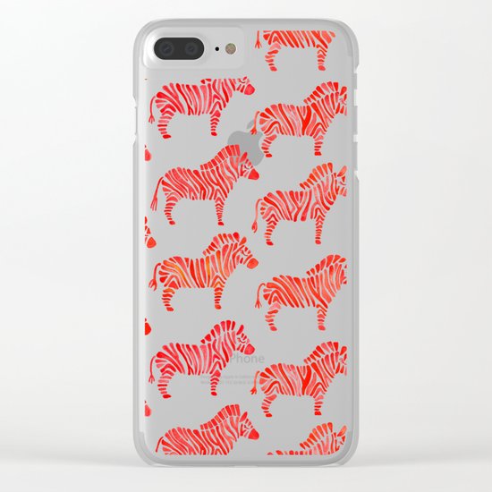 Zebras – Red Palette Clear iPhone Case