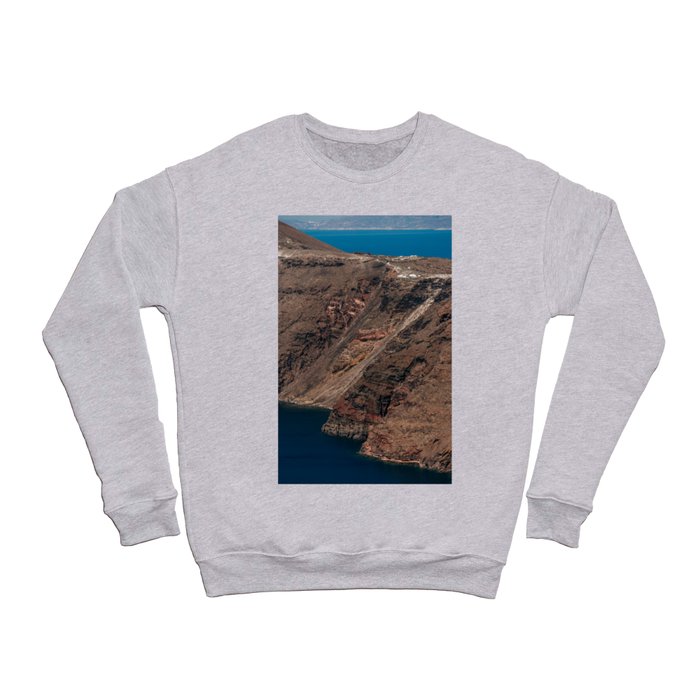 Volcanic Island of Santorini | Cliffs on the Water | Landscape of Greece, Europe | Travel Photography Crewneck Sweatshirt