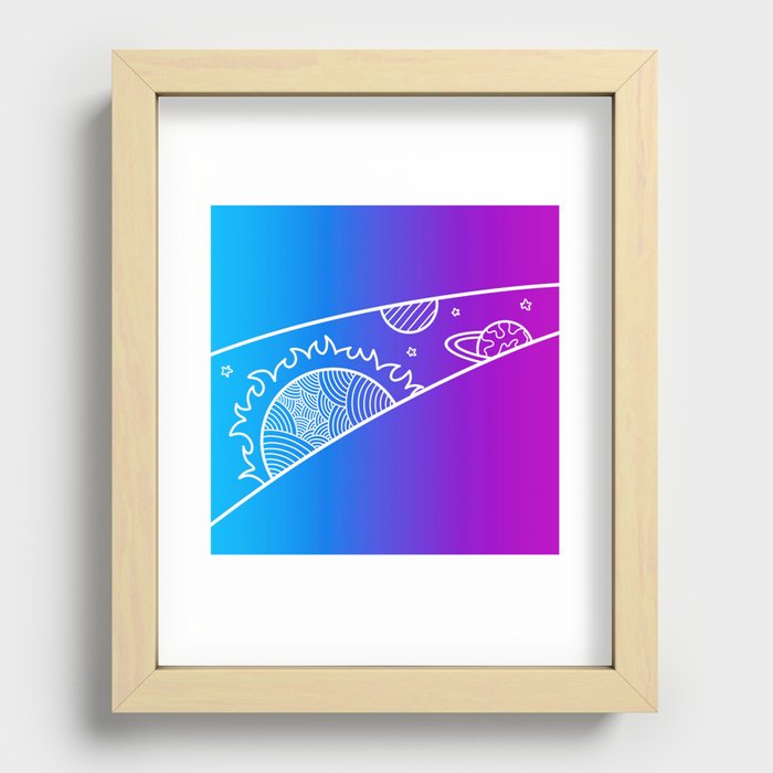 Abstract gradient space and world 4 Recessed Framed Print