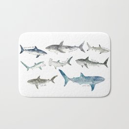 Sharks Bath Mat | Sharks, Nature, Children, Curated, Animal, Drawing, Illustration, Wildlife 