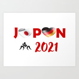 Wrestling -  Germany team in Tokyo Art Print | Tokyojapan, Japan, Wrestlers, Support, Male, Sportlover, Germanyteam, Match, Germany, Olympics 