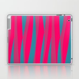 Bold Wavy Hot Pink and Bright Blue Abstract Pattern Laptop Skin
