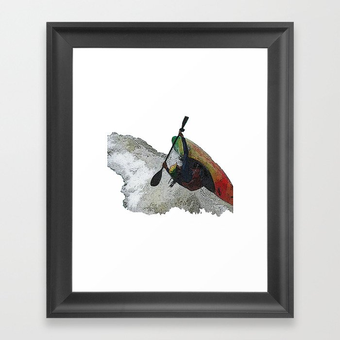 Kayak Decent Framed Art Print