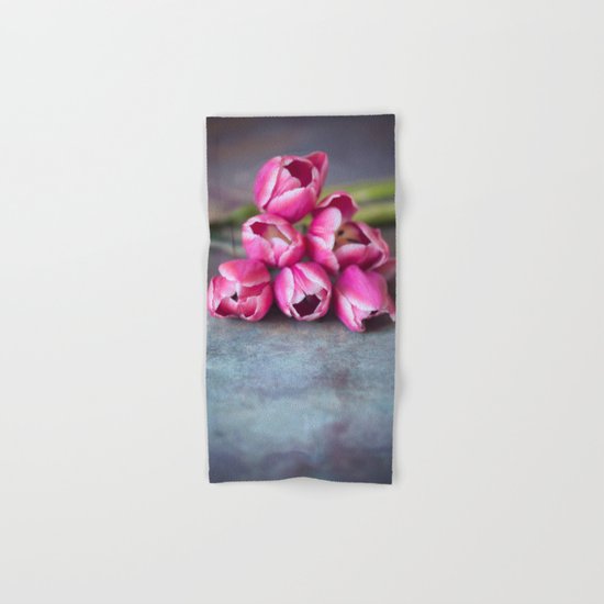 Beautiful Red Tulips Hand & Bath Towel