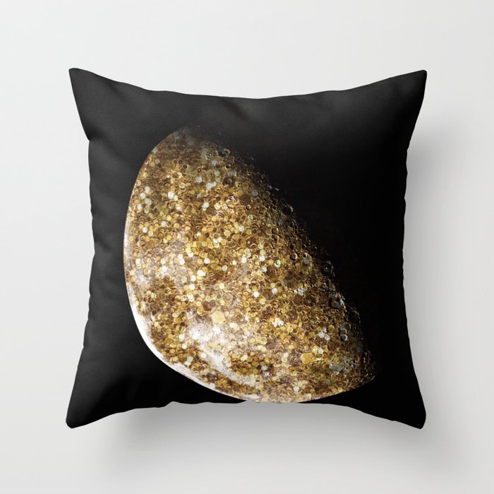 Gold Glitter Moon Throw Pillow