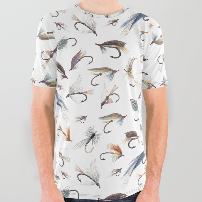 Fly Fishing Lures for Freshwater Fish All Over Graphic Tee