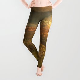 Passing Shower in the Tropics snow-capped mountain landscape painting by Frederic Edwin Church Leggings