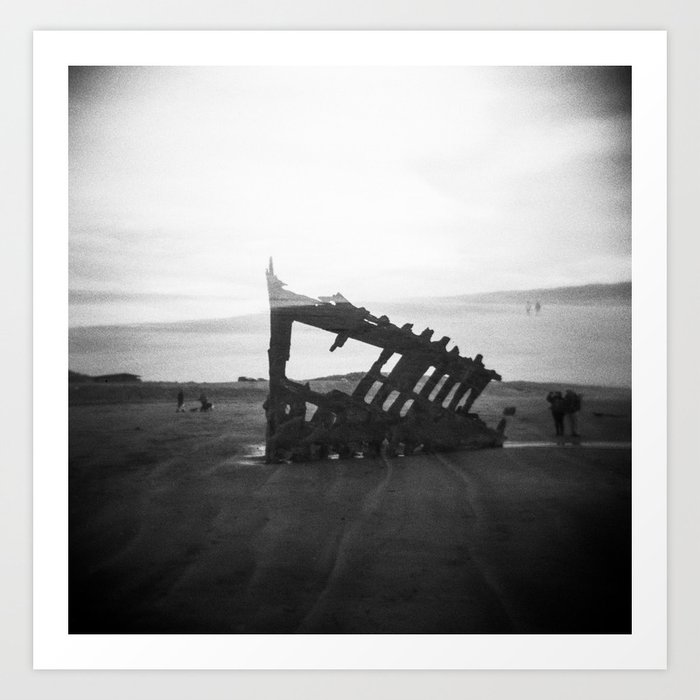Peter Iredale Shipwreck - Oregon Coast Holga Double Exposure Art Print
