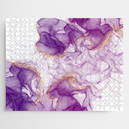 Amethyst and Gold Fluid Jigsaw Puzzle