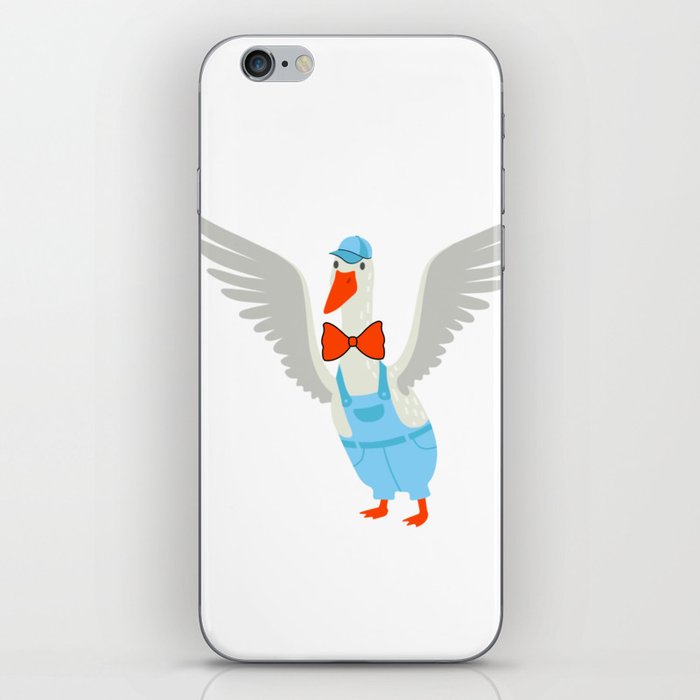 Cute White Goose Flapping Its Wings iPhone Skin