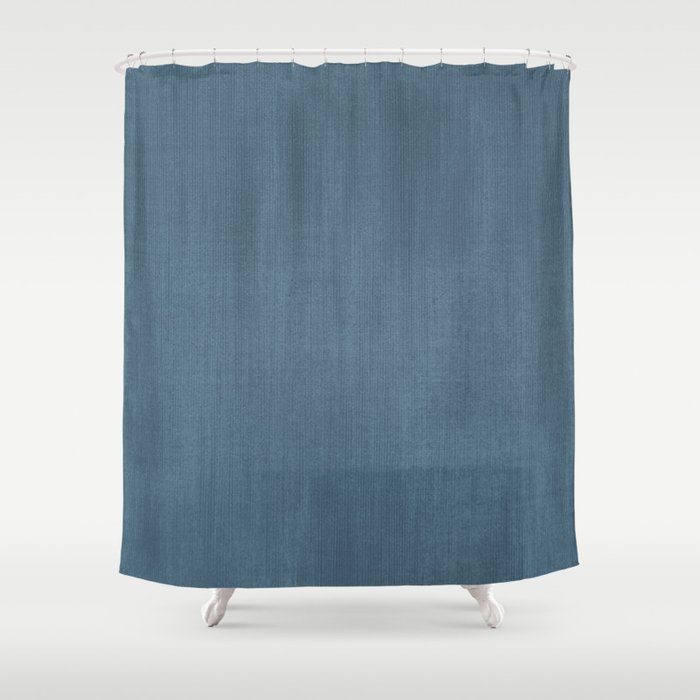 Blue Indigo Denim Minimalist Solid Color Shower Curtain