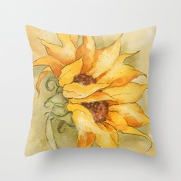 Fresco Sunflower Throw Pillow