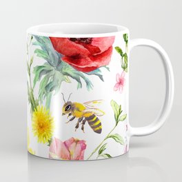 Bees and Honey in the garden seamless pattern Mug