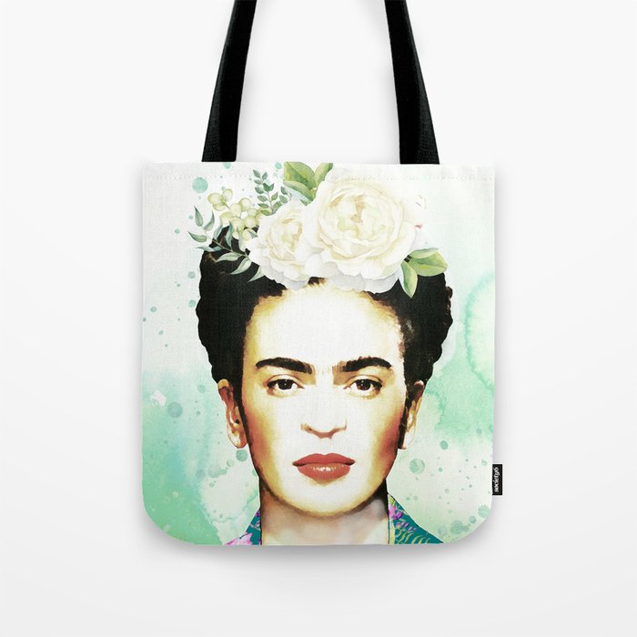 Watercolor Frida Kahlo Tote Bag By Southpacificprints Society6 Watercolor Frida Kahlo Tote Bag