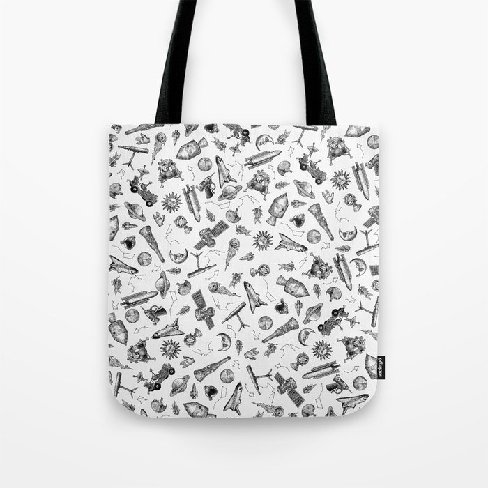 The Great Exploration B/W Tote Bag