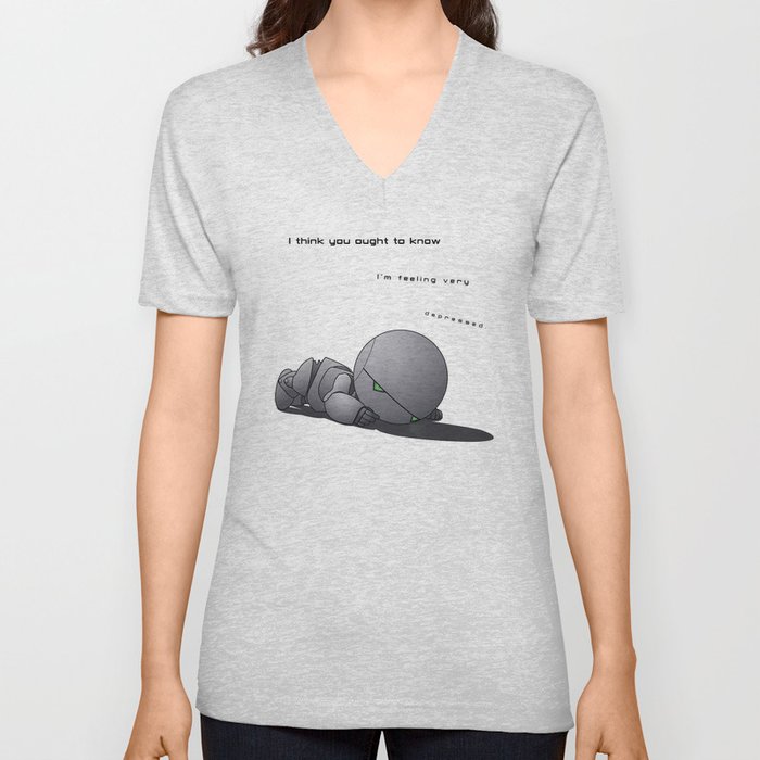 Android Down V Neck T Shirt