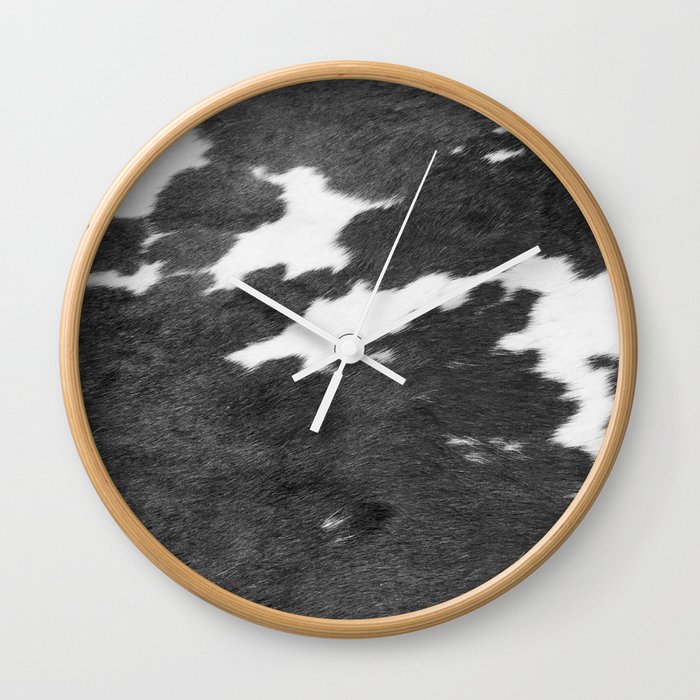Monochrome Cowhide Composition Wall Clock