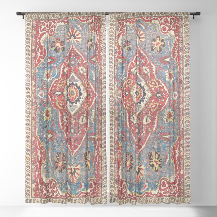 Qashqa’i Kashkuli Fars Southwest Persian Rug Print Sheer Curtain
