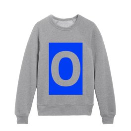 Letter O (White & Blue) Kids Crewneck